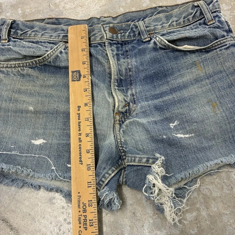 Vintage Levis Cutoff Shorts Men 33 Blue USA Orange Tab Big E Denim 3